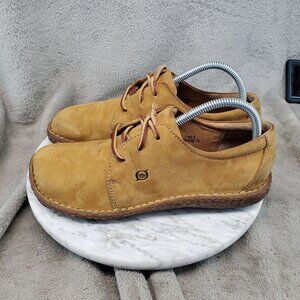 Born Shoes Womens Size 9 M/W Wide Brown Suede Lace Up Mocassin Oxford